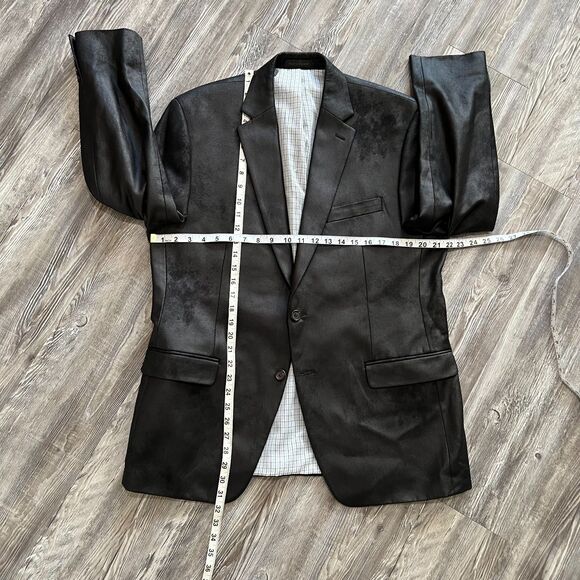 Ralph Lauren Faux Leather Sport Coat Black Blazer Jacket Mens 42R - Picture 6 of 11